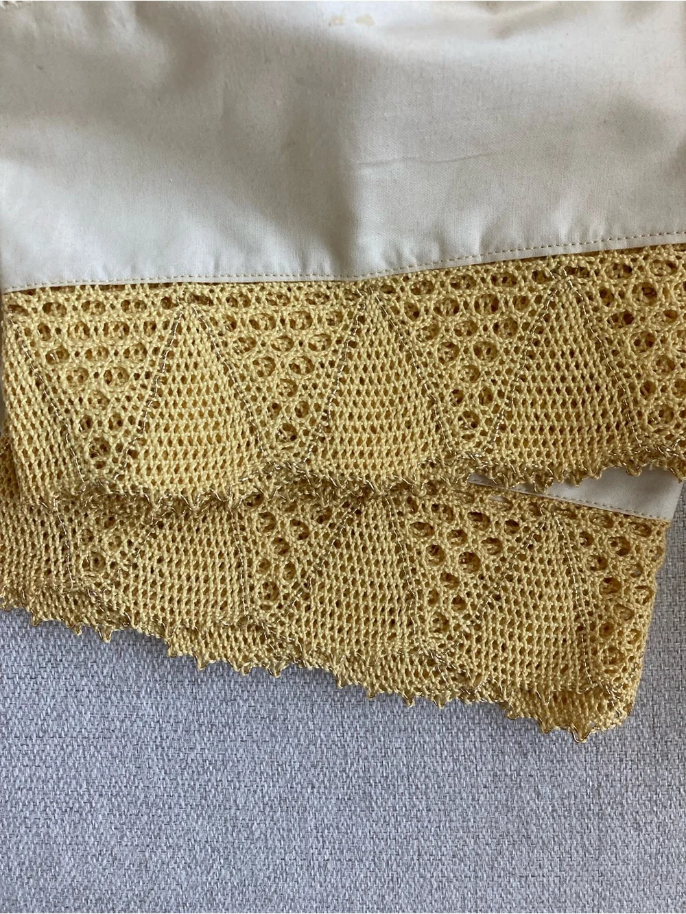 Joyland Pillowcases with Gold Crochet Trim - Set of 2